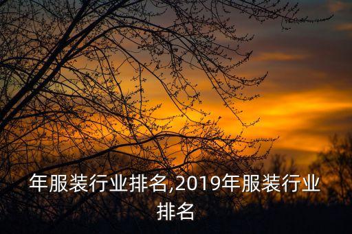 17年服装行业排名,2019年服装行业排名