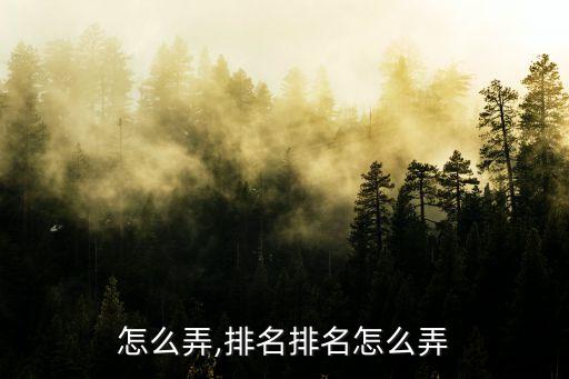 排名怎么弄,排名排名怎么弄