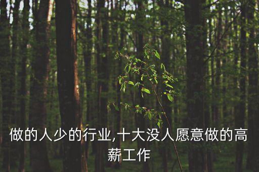 长沙做的人少的行业,十大没人愿意做的高薪工作