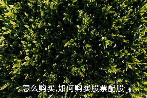 配股怎么购买,如何购买股票配股?