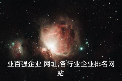 业百强企业 网址,各行业企业排名网站