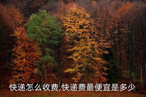 快递怎么收费,快递费最便宜是多少
