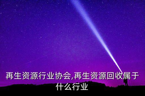 再生资源行业协会,再生资源回收属于什么行业