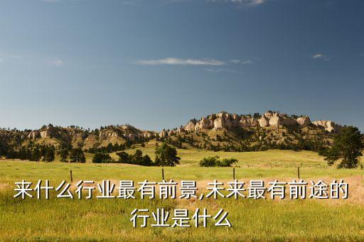 接下来什么行业最有前景,未来最有前途的行业是什么?