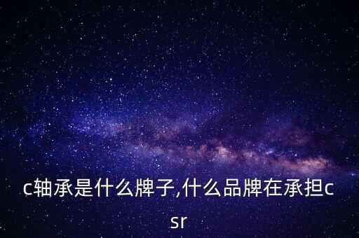 c轴承是什么牌子,什么品牌在承担csr