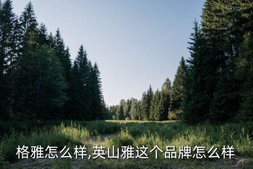 格雅怎么样,英山雅这个品牌怎么样