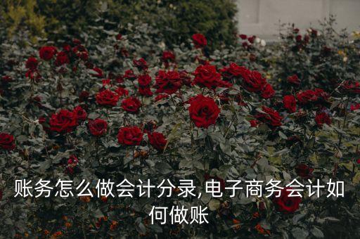 电商账务怎么做会计分录,电子商务会计如何做账