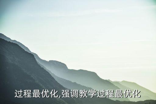 过程最优化,强调教学过程最优化