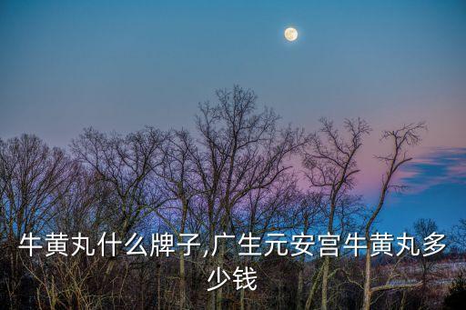 牛黄丸什么牌子,广生元安宫牛黄丸多少钱