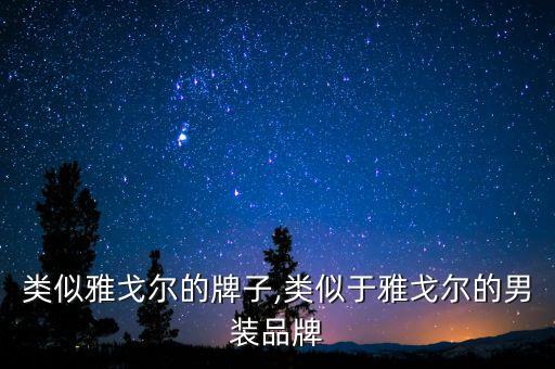 男装类似雅戈尔的牌子,类似于雅戈尔的男装品牌
