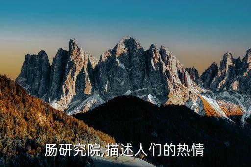 热心肠研究院,描述人们的热情