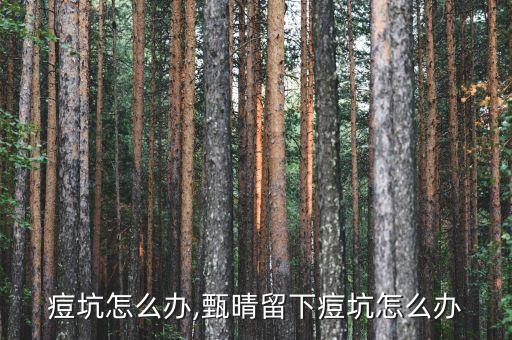 痘坑怎么办,甄晴留下痘坑怎么办