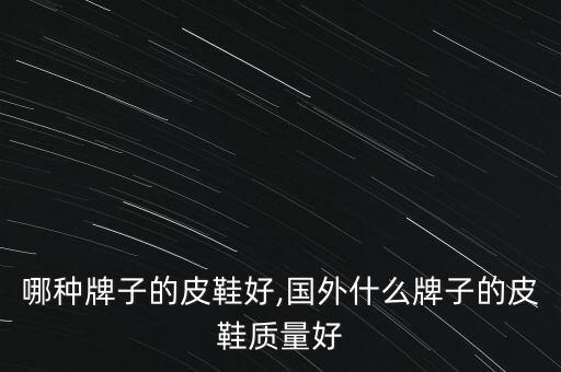 哪种牌子的皮鞋好,国外什么牌子的皮鞋质量好
