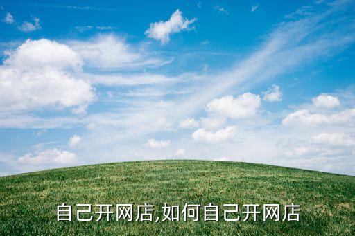 怎样自己开网店,如何自己开网店