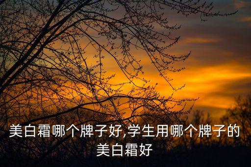 美白霜哪个牌子好,学生用哪个牌子的美白霜好