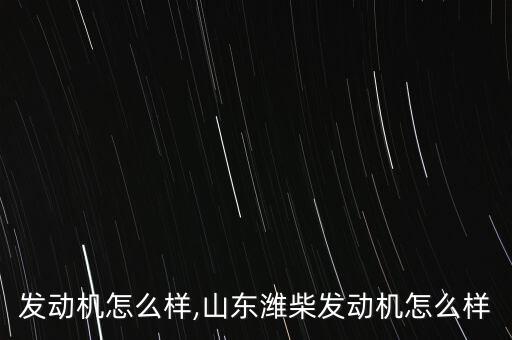 潍柴发动机怎么样,山东潍柴发动机怎么样