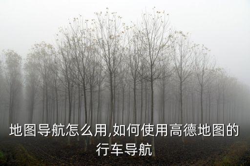 地图导航怎么用,如何使用高德地图的行车导航