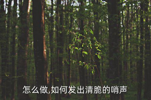 脆绍怎么做,如何发出清脆的哨声