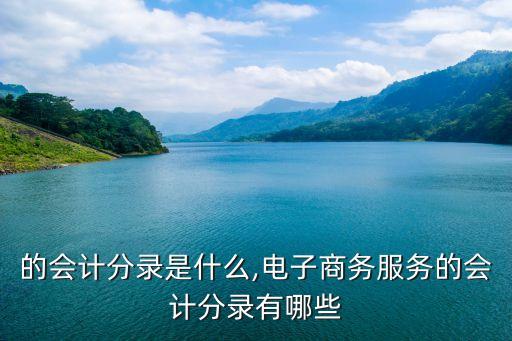 的会计分录是什么,电子商务服务的会计分录有哪些
