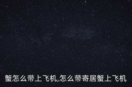 寄居蟹怎么带上飞机,怎么带寄居蟹上飞机