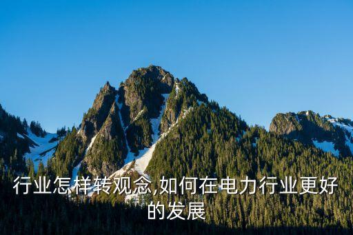 电力行业怎样转观念,如何在电力行业更好的发展