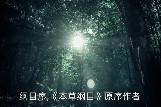 纲目序,《本草纲目》原序作者