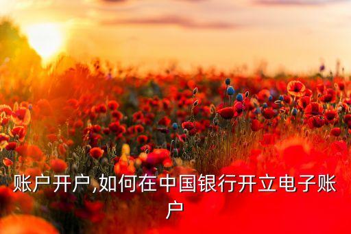 账户开户,如何在中国银行开立电子账户