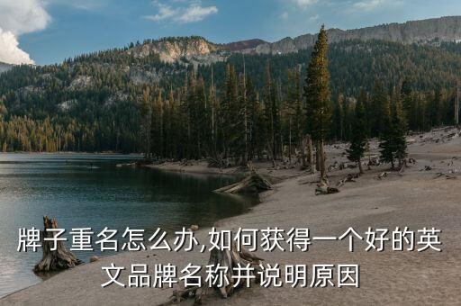 牌子重名怎么办,如何获得一个好的英文品牌名称并说明原因