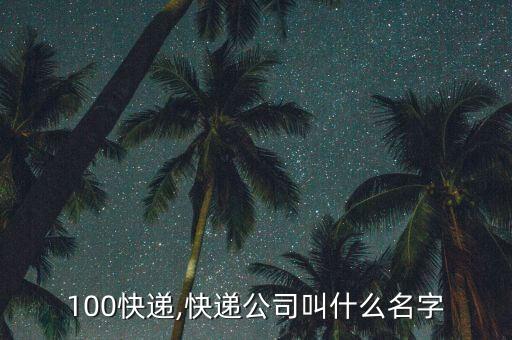 城市100快递,快递公司叫什么名字?