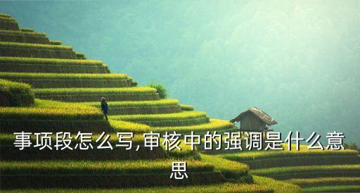 强调事项段怎么写,审核中的强调是什么意思?