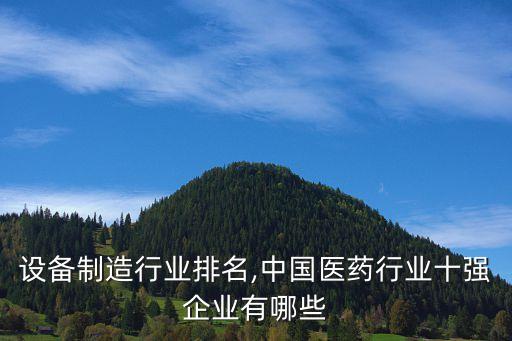医药设备制造行业排名,中国医药行业十强企业有哪些?