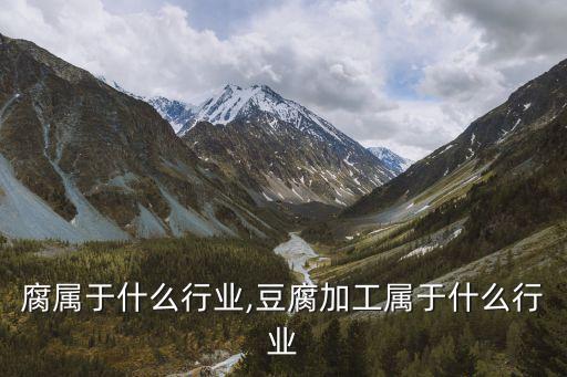 做豆腐属于什么行业,豆腐加工属于什么行业?