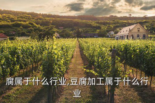 腐属于什么行业,豆腐加工属于什么行业