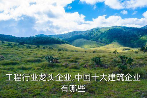 工程行业龙头企业,中国十大建筑企业有哪些