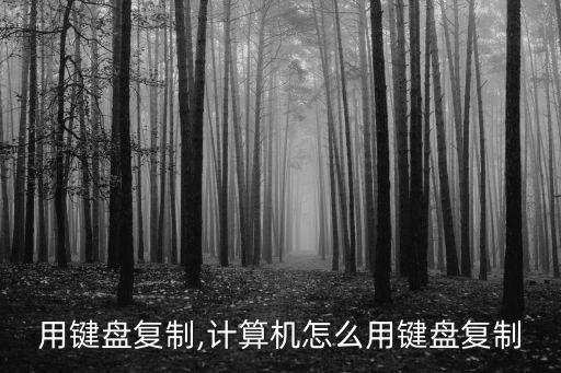 用键盘复制,计算机怎么用键盘复制
