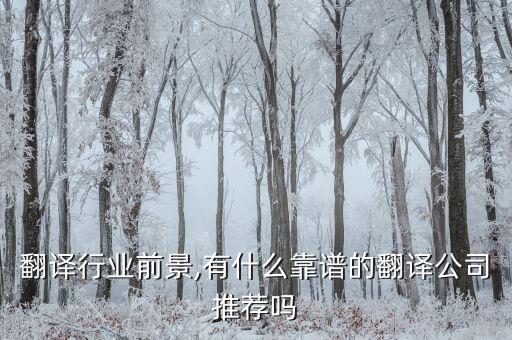翻译行业前景,有什么靠谱的翻译公司推荐吗