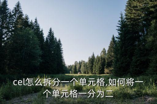 excel怎么拆分一个单元格,如何将一个单元格一分为二?