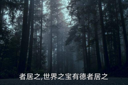 者居之,世界之宝有德者居之