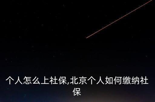 北京个人怎么上社保,北京个人如何缴纳社保?