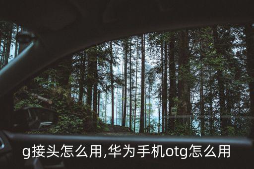 g接头怎么用,华为手机otg怎么用