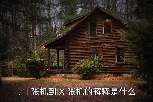 张机、I 张机到IX 张机的解释是什么?