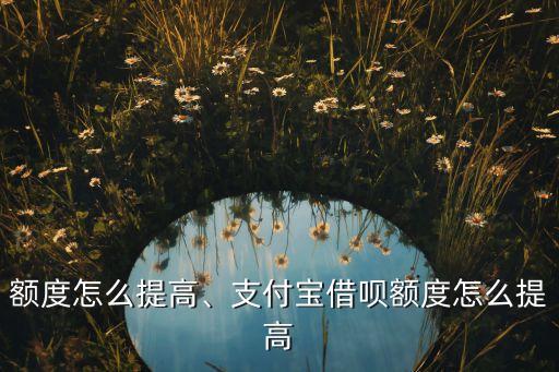 借呗额度怎么提高、支付宝借呗额度怎么提高