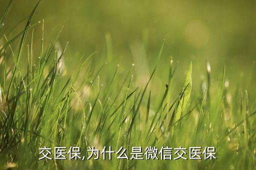 微信交医保,为什么是微信交医保