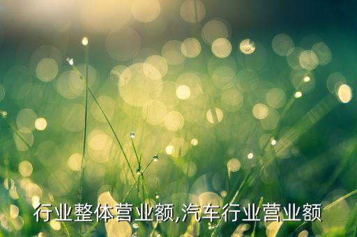 手机行业整体营业额,汽车行业营业额