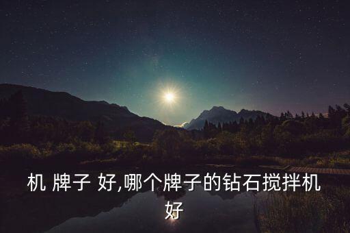 机 牌子 好,哪个牌子的钻石搅拌机好
