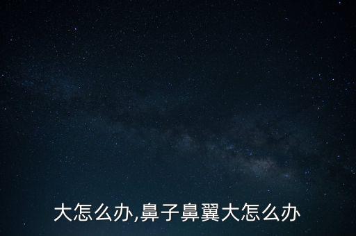 大怎么办,鼻子鼻翼大怎么办