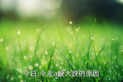 今日,今天a股大跌的原因