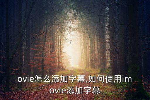 ovie怎么添加字幕,如何使用imovie添加字幕