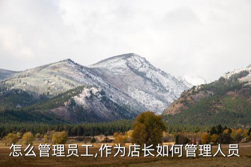店长怎么管理员工,作为店长如何管理人员