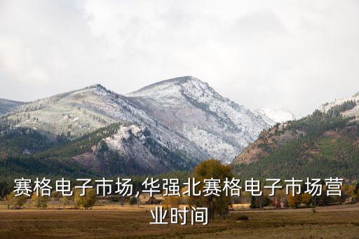 深圳赛格电子市场,华强北赛格电子市场营业时间